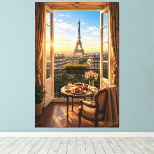 Toile Tour Eiffel Paris Luxe Petit Déjeuner Vue