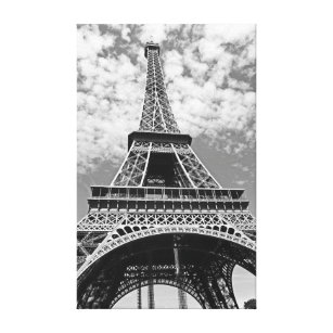 Toile Tour Eiffel Paris Photographie D'Art Noir Et Blanc