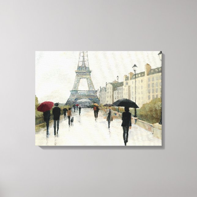 Toile Tour Eiffel | Paris sous la pluie (Recto)