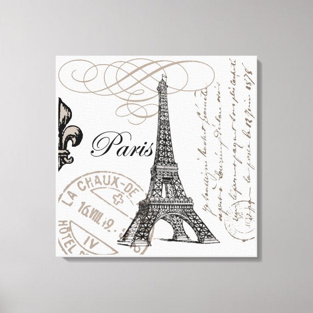 Toile Tour Eiffel vintage Paris (Recto)
