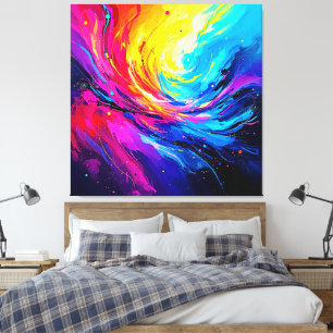 Toile Tourbillon Abstrait Vibrant