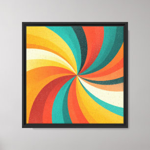 Toile Tourbillon de couleurs rétro – Fond abstrait vinta