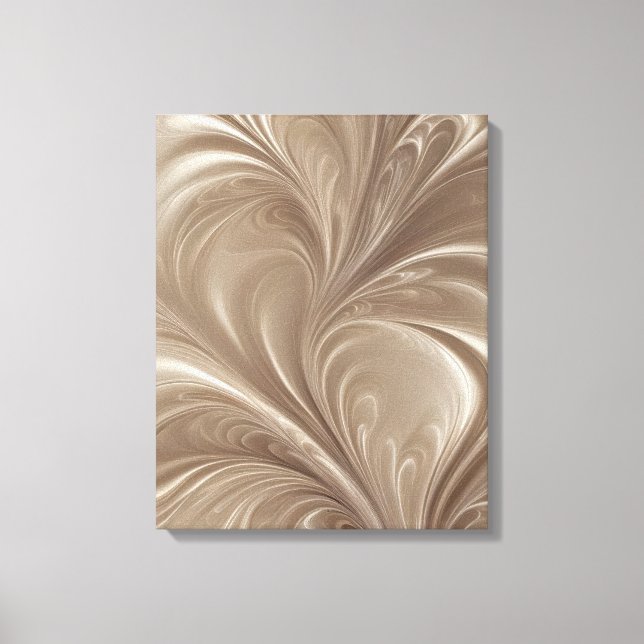 Toile Tourbillon de Crème - Design Abstrait Coulant Beig (Recto)