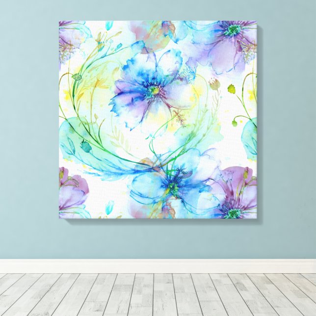 Toile Tourbillon floral aquarelle (Insitu (Plancher de Bois))