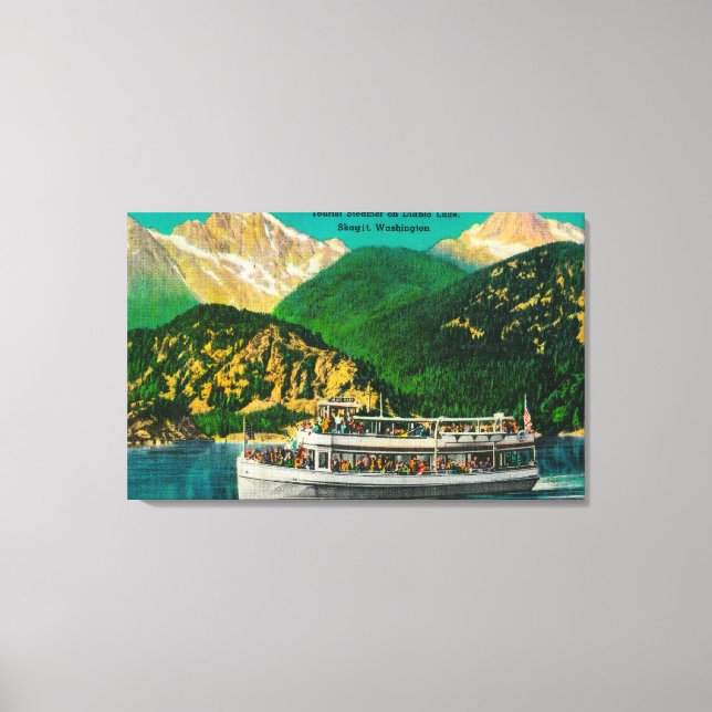 Toile Tourist Steamer sur le lac Diablo, Skagit (Recto)
