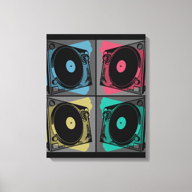 Toile Tourne-disques d'art pop rétro (Recto)