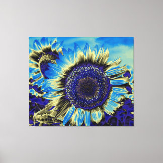 Toile Tournesol bleu