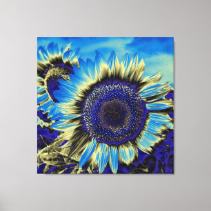 Toile Tournesol bleu