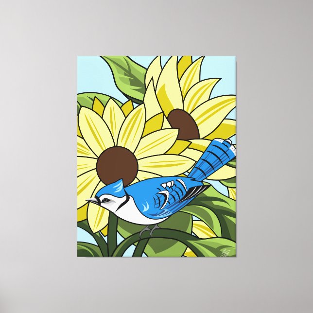 Toile Tournesol et Bluejay (Recto)