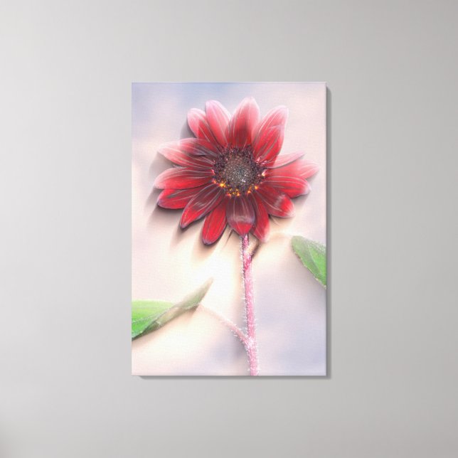 Toile Tournesol hybride soufflant dans le vent (Recto)