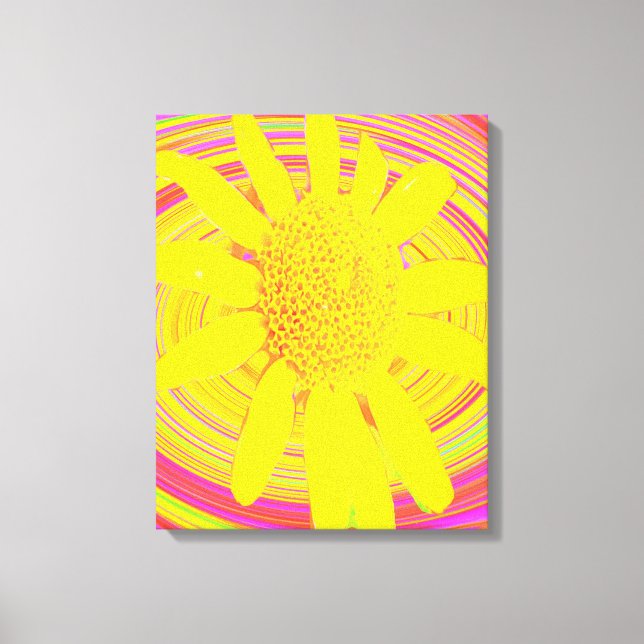 Toile Tournesol jaune sur un tourbillon psychédélique (Recto)