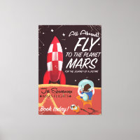 Tout À Bord ! Voler vers Mars poster vintage