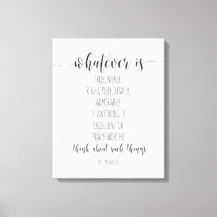 Toile Tout ce qui est vrai Noble droit, Philippiens 4:8