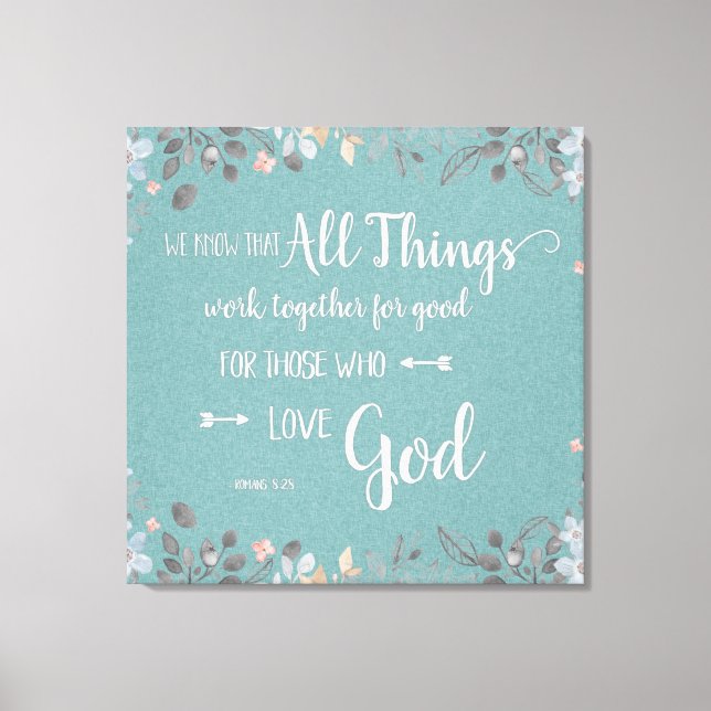 Toile Toutes choses travaillent ensemble - Rom 8:28 (Recto)