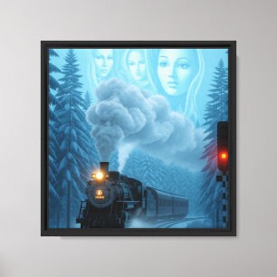 Toile Train à vapeur mystique avec gardien