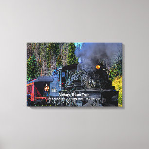 Toile Train à vapeur vintage - Ajouter un nom