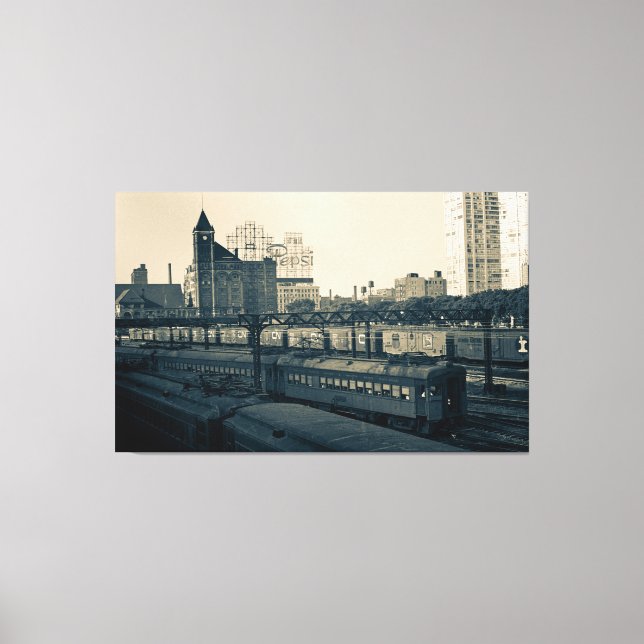 Toile Train Buildings Chicago (Recto)