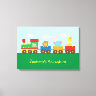 Toile Train d'Animaux Mignons Colorés, Pour Chambre d'En