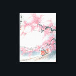 Toile Train étroit à Mt. Ali<br><div class="desc">Un arbre de Taïwan cerise fleurs ouvre son bras au printemps et au train à venir. Des branches aux fleurs roses s'étendent à travers l'image, embrassant le blanc du ciel pur. Le long des branches, le chemin de fer et le chariot rouge forment une élégante ligne d'arc, qui va transporter...</div>