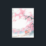 Toile Train étroit à Mt. Ali<br><div class="desc">Un arbre de Taïwan cerise fleurs ouvre son bras au printemps et au train à venir. Des branches aux fleurs roses s'étendent à travers l'image, embrassant le blanc du ciel pur. Le long des branches, le chemin de fer et le chariot rouge forment une élégante ligne d'arc, qui va transporter...</div>