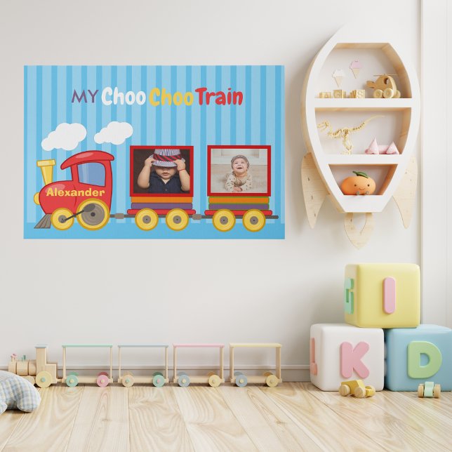 Toile Train Jouet Toddler Boys Birthday Blue (Créateur téléchargé)