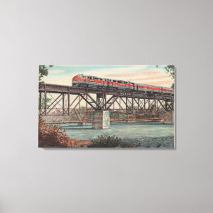 Toile Train-Le Tippecanoe/rivière de croisement de