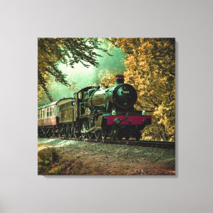 Toile Train Locomotive Retro Leviers Vintages Automne