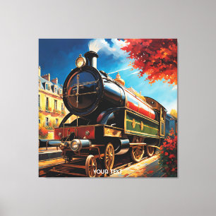 Toile Train Vintage français mignon Imaginaire