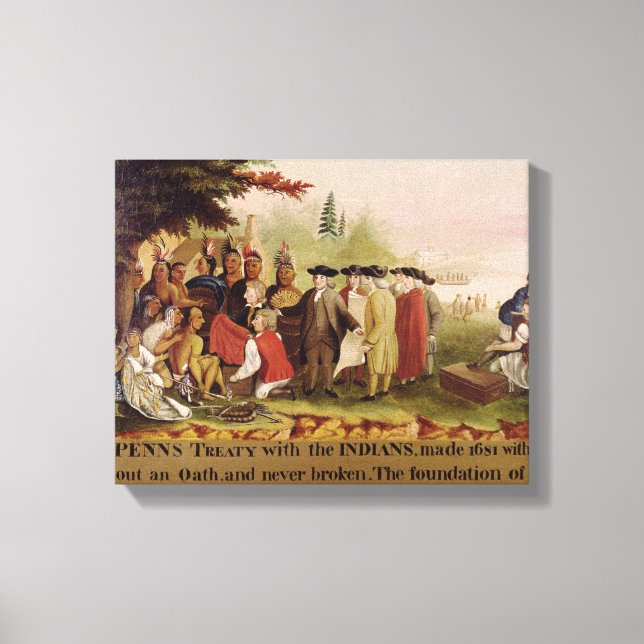 Toile Traité de Penn avec les Indiens en 1682, vers 1840 (Recto)