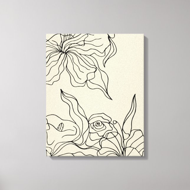 Toile Trame Abstraite Flexible Ligne Flore Art Mur (Recto)