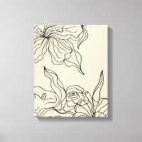 Trame Abstraite Flexible Ligne Flore Art Mur