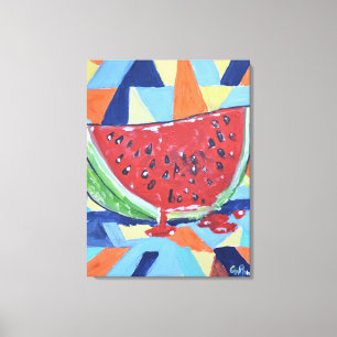 Toile Tranche de pastèque vibrante abstraite
