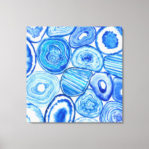 Toile Tranches d'agate bleue