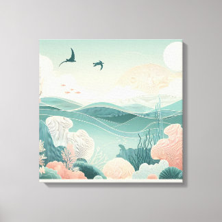 Toile Tranquil Ocean Wall Art – Coastal Beach Waves