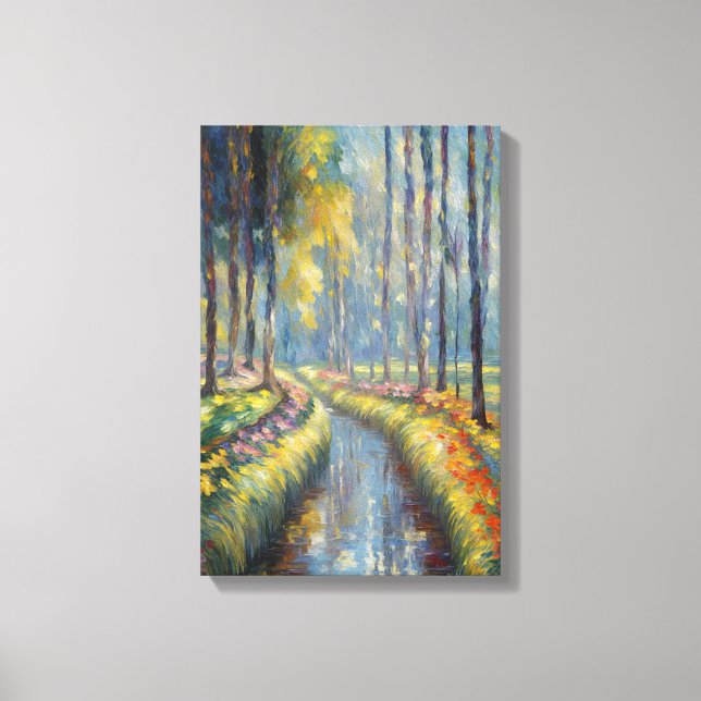 Toile Tranquil River Path Impressionniste Paysage Art (Recto)