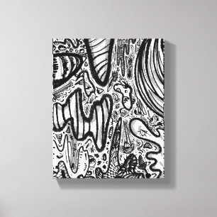 Toile Travail de ligne abstrait noir et blanc d'arachide