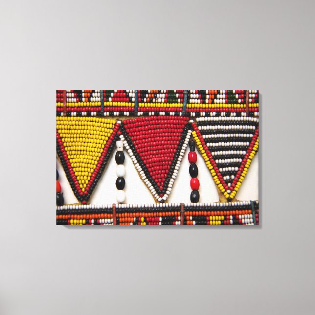 Toile Travail de perles tribal Maasai (Recto)
