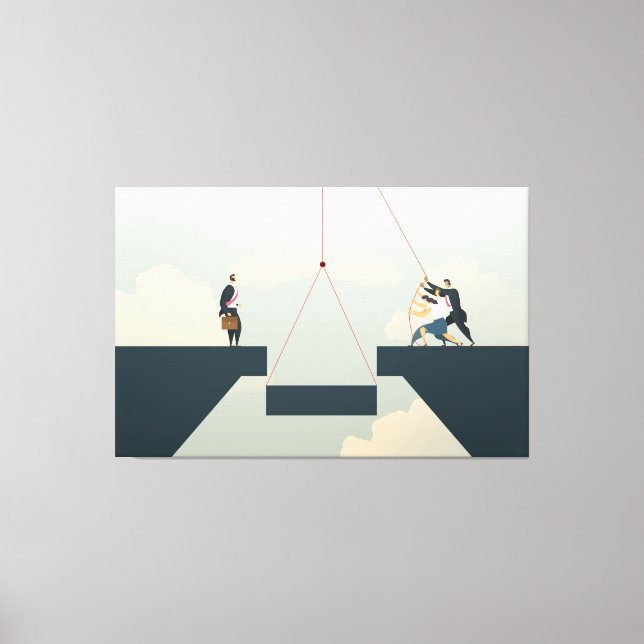 Toile Travail d'équipe d'entreprise (Recto)