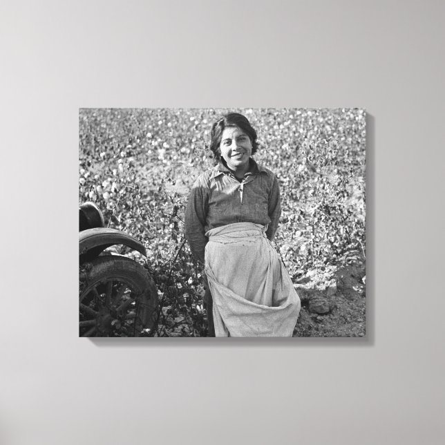 Toile Travailleur migrant en champ de coton par Dorothea (Recto)