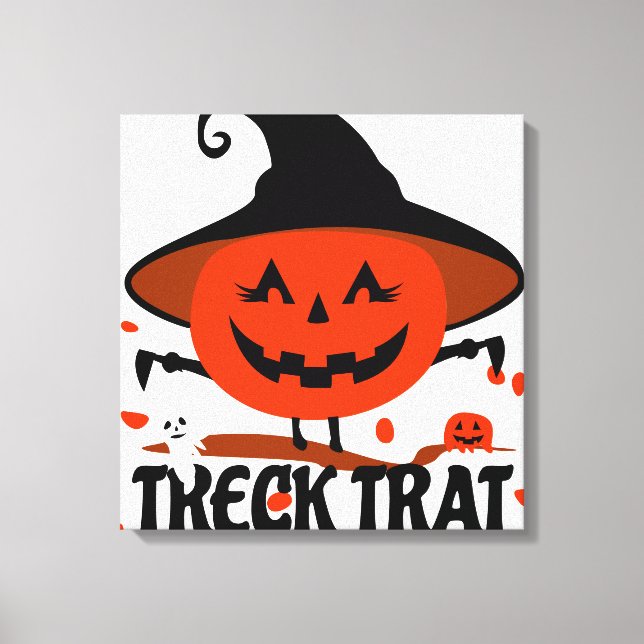 Toile Treck Trat Citrouille Sourire (Recto)