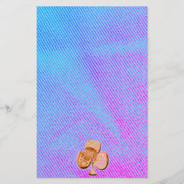 Toile trèfle, denim clair tissu motif (Devant)