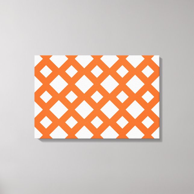 Toile treillis orange en blanc (Recto)