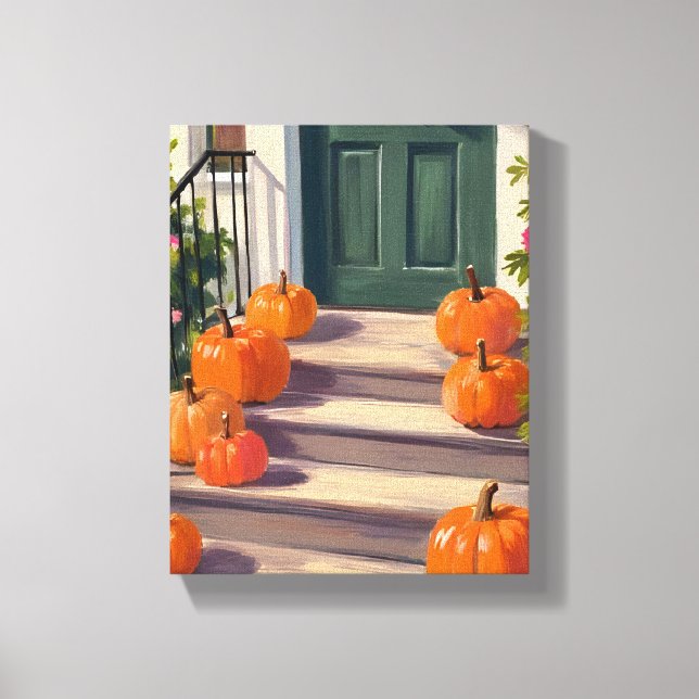 Toile Tremplin de citrouille d'automne | Peinture de Tha (Recto)