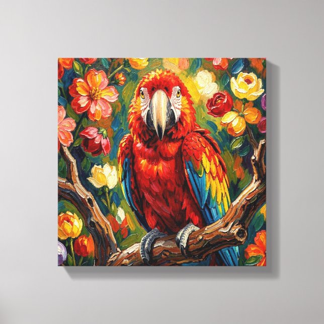 Toile Très beau perroquet Ara Impasto  (Recto)
