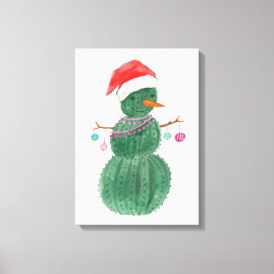 Toile Très un bonhomme de neige de Noël de cactus