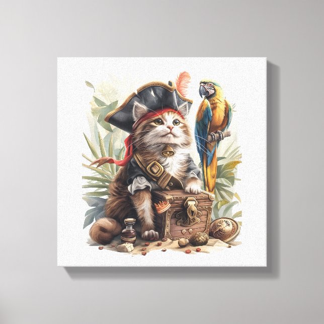 Toile Trésor de Chat Pirate (Recto)
