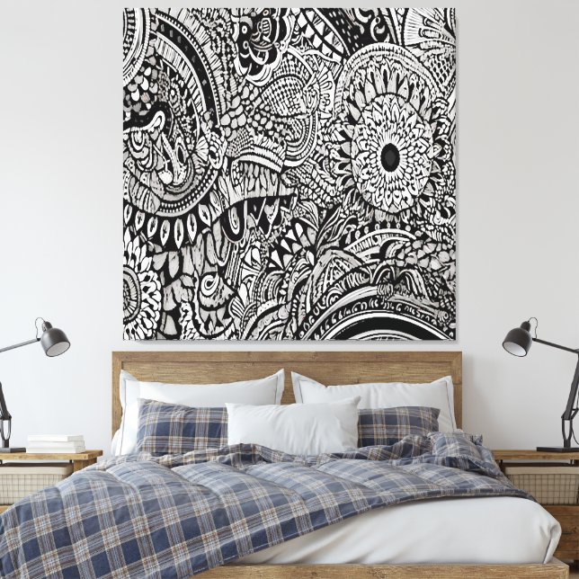 Toile Tribal b/w (Insitu(Chambre))