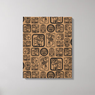 Toile Tribal MAYA ancien masque motif 1