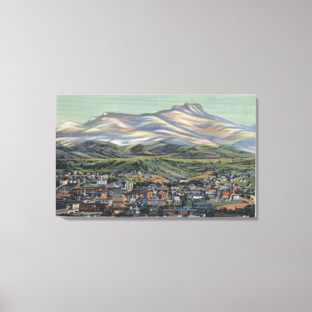 Toile Trinidad, Colorado - Fisher's Peak and City (Recto)