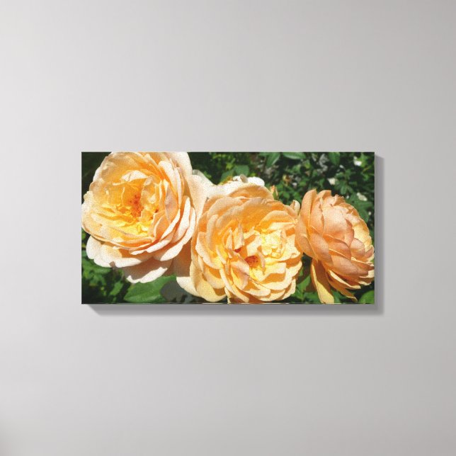 Toile Trio de Pêche Rose Floral (Recto)